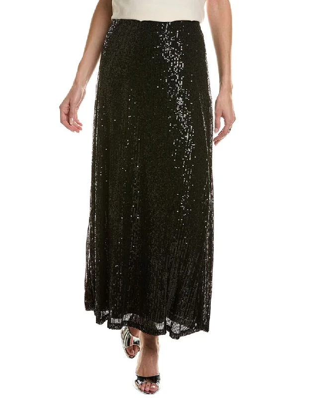 Flare dresses with halter tops for a chic appearance -Anne Klein Flared Maxi Skirt