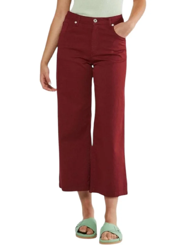 Flare dresses with pockets for added convenience -Cotton Flare Trousers In Goji