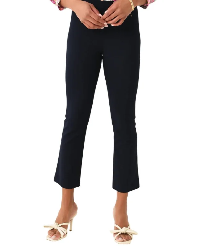 Flare dresses with draped fronts for an elegant appearance -Crop Flare Trouser In Coastal Flare dresses with draped fronts for an elegant appearance -Crop Flare Trouser In Coastal