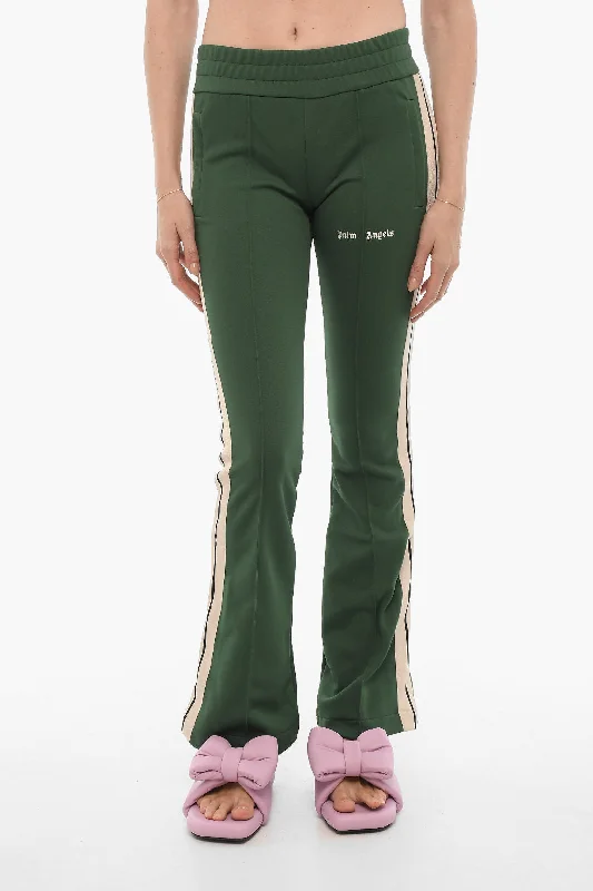 Flare dresses with square necks for a vintage feel -Palm Angels Flared Joggers with Contrasting Side Band Flare dresses with square necks for a vintage feel -Palm Angels Flared Joggers with Contrasting Side Band