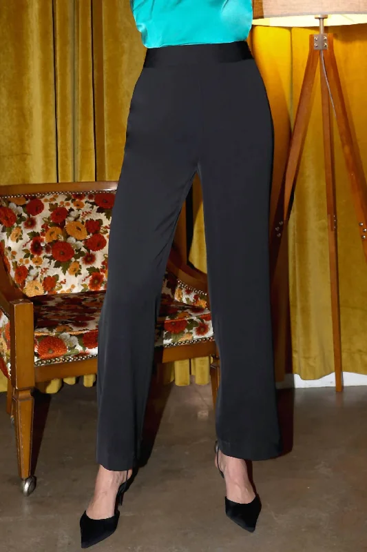 Flare dresses with floral patterns for spring -Daria Flared Trousers In Black