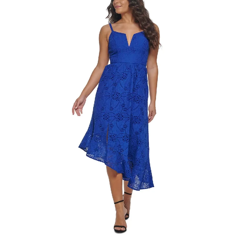 Flare dresses with cuffed sleeves for a tailored look -Guess Womens Asymmetric Midi Fit & Flare Dress Flare dresses with cuffed sleeves for a tailored look -Guess Womens Asymmetric Midi Fit & Flare Dress