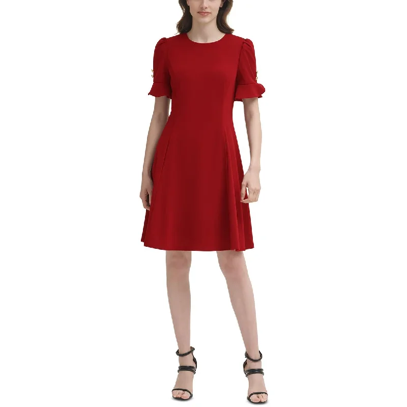 Belted flare dresses for a defined waistline -DKNY Womens Flounce Mini Fit & Flare Dress Belted flare dresses for a defined waistline -DKNY Womens Flounce Mini Fit & Flare Dress