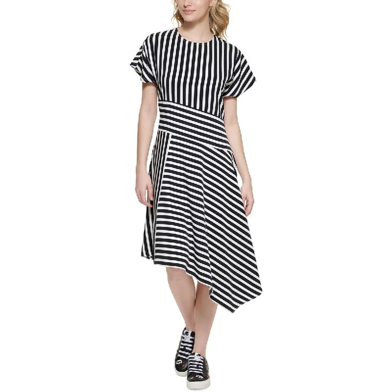 Flare dresses with adjustable straps for a customized fit -Karl Lagerfeld Paris Womens Asymmetric Hem Fit & Flare Dress Flare dresses with adjustable straps for a customized fit -Karl Lagerfeld Paris Womens Asymmetric Hem Fit & Flare Dress