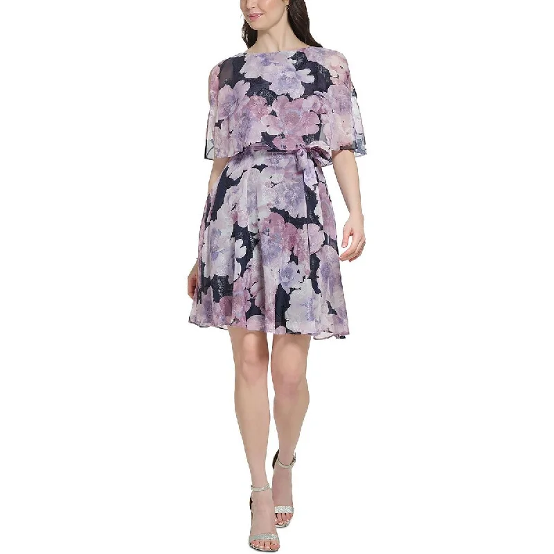 Flare dresses with eyelet lace for a feminine appeal -Jessica Howard Womens Floral Print Short Fit & Flare Dress Flare dresses with eyelet lace for a feminine appeal -Jessica Howard Womens Floral Print Short Fit & Flare Dress