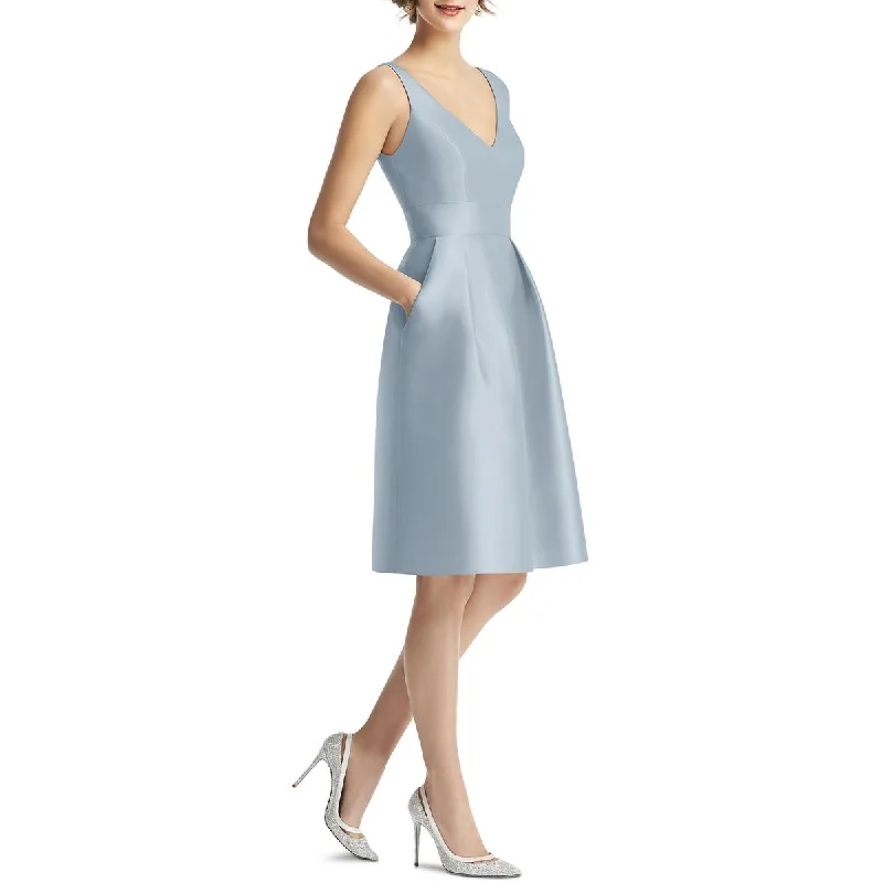 Flare dresses with polka dot patterns for a playful vibe -Alfred Sung Womens Taffeta Pleated Fit & Flare Dress Flare dresses with polka dot patterns for a playful vibe -Alfred Sung Womens Taffeta Pleated Fit & Flare Dress