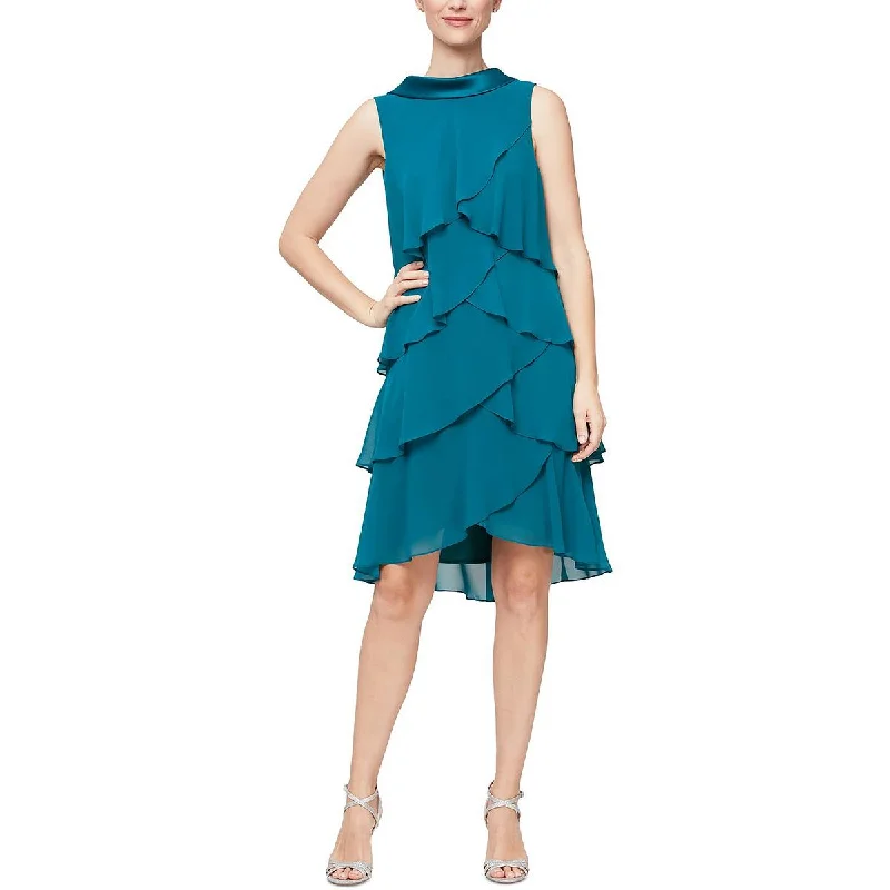 Flare dresses with tie-dye effects for a bohemian style -SLNY Womens Chiffon Tiered Fit & Flare Dress Flare dresses with tie-dye effects for a bohemian style -SLNY Womens Chiffon Tiered Fit & Flare Dress