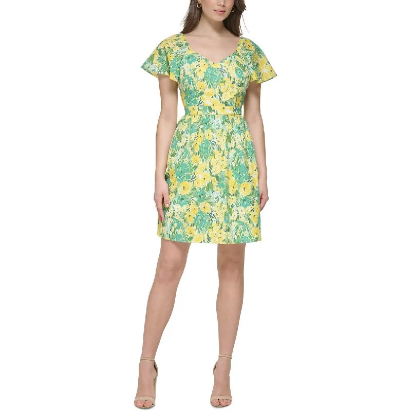 Flare dresses with tie-back designs for adjustable fit -Kensie Dresses Womens Mini Eyelet Fit & Flare Dress Flare dresses with tie-back designs for adjustable fit -Kensie Dresses Womens Mini Eyelet Fit & Flare Dress