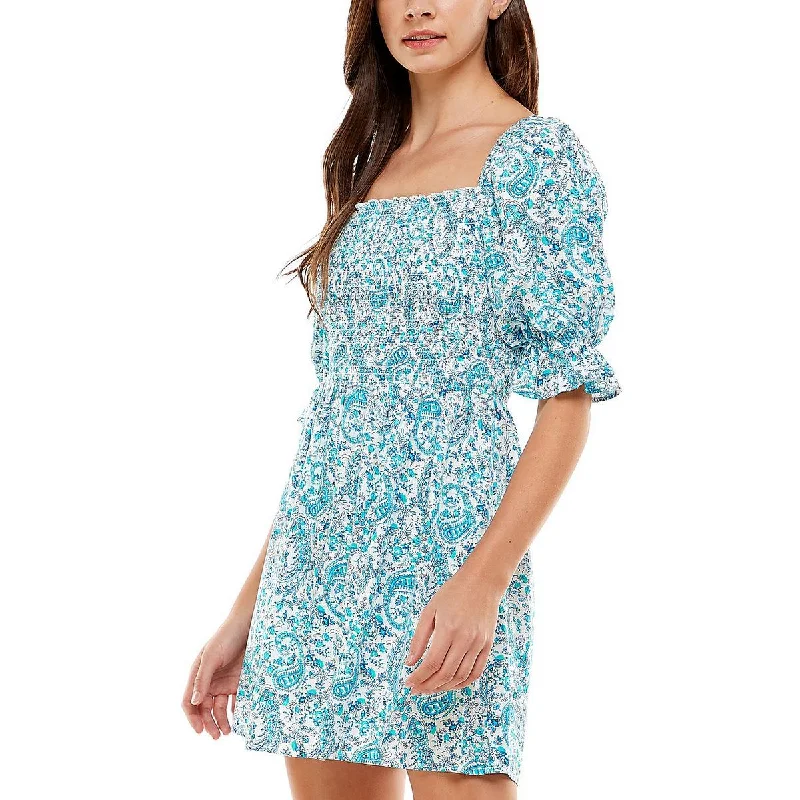 Flare dresses with adjustable straps for a customized fit -City Studios Womens Juniors Smocked Above Knee Fit & Flare Dress Flare dresses with adjustable straps for a customized fit -City Studios Womens Juniors Smocked Above Knee Fit & Flare Dress