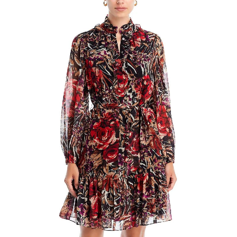 Flare dresses with off-shoulder designs for a romantic look -Kobi Halperin Womens Sami Chiffon Floral Fit & Flare Dress Flare dresses with off-shoulder designs for a romantic look -Kobi Halperin Womens Sami Chiffon Floral Fit & Flare Dress