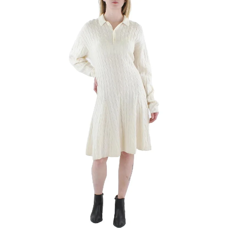 Flare dresses with drop waists for a vintage feel -Polo Ralph Lauren Womens Wool Blend Cable Knit Fit & Flare Dress Flare dresses with drop waists for a vintage feel -Polo Ralph Lauren Womens Wool Blend Cable Knit Fit & Flare Dress