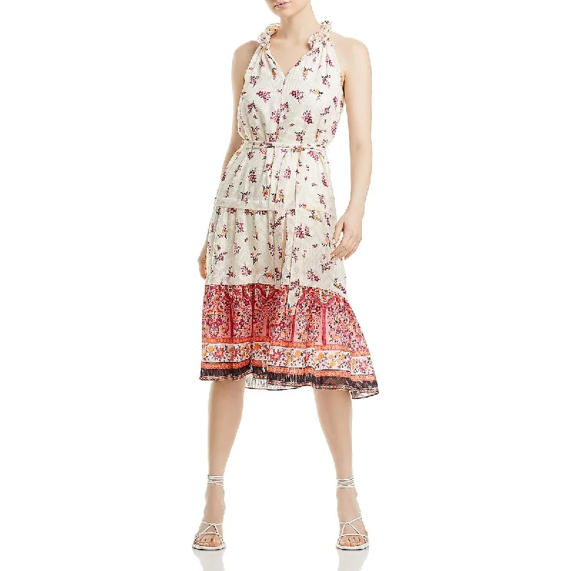 Flare dresses with asymmetrical hems for a modern twist -Kobi Halperin Womens Johnson Shadow Stripe Metallic Fit & Flare Dress