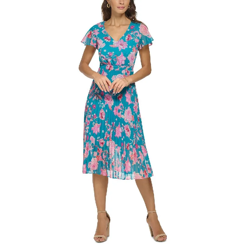 Flare dresses with back zippers for easy wear -Kensie Womens Metallic Midi Fit & Flare Dress Flare dresses with back zippers for easy wear -Kensie Womens Metallic Midi Fit & Flare Dress