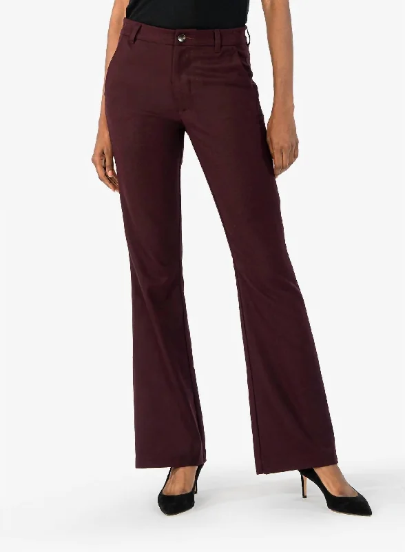 Flare dresses with cuffed sleeves for a tailored look -Ana High Rise Flare Trouser In Raisin Flare dresses with cuffed sleeves for a tailored look -Ana High Rise Flare Trouser In Raisin