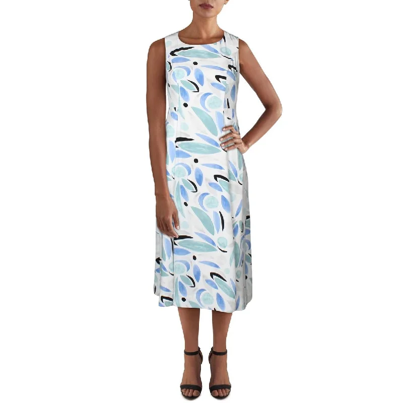 Long-sleeve flare dresses for cooler weather -Alfani Womens Printed Midi Fit & Flare Dress Long-sleeve flare dresses for cooler weather -Alfani Womens Printed Midi Fit & Flare Dress