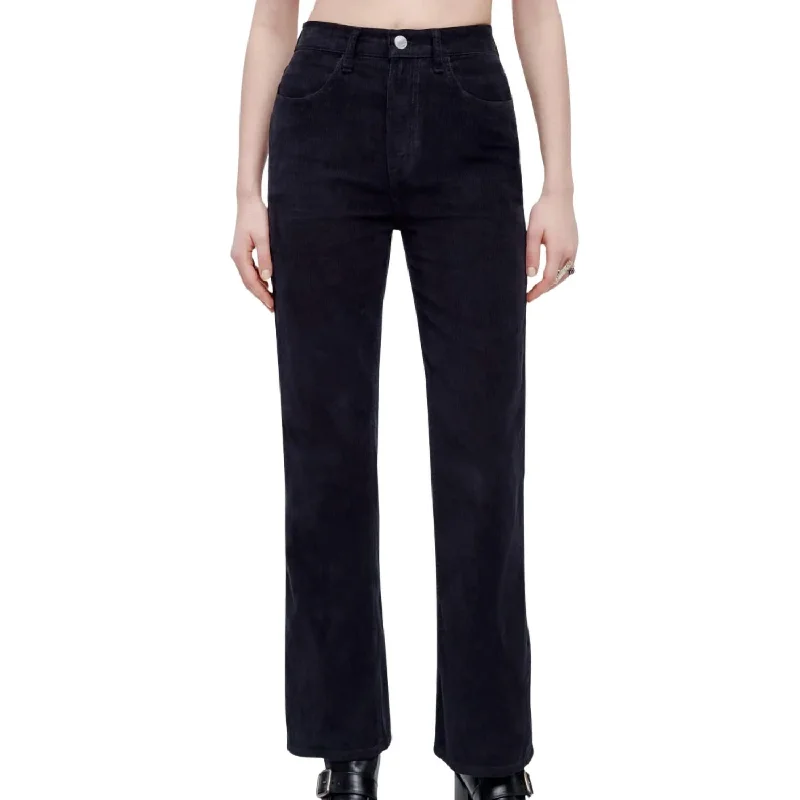 Flare dresses with sequin embellishments for a touch of glamour -70S Loose Flared Corduroy Trouser In Black Flare dresses with sequin embellishments for a touch of glamour -70S Loose Flared Corduroy Trouser In Black