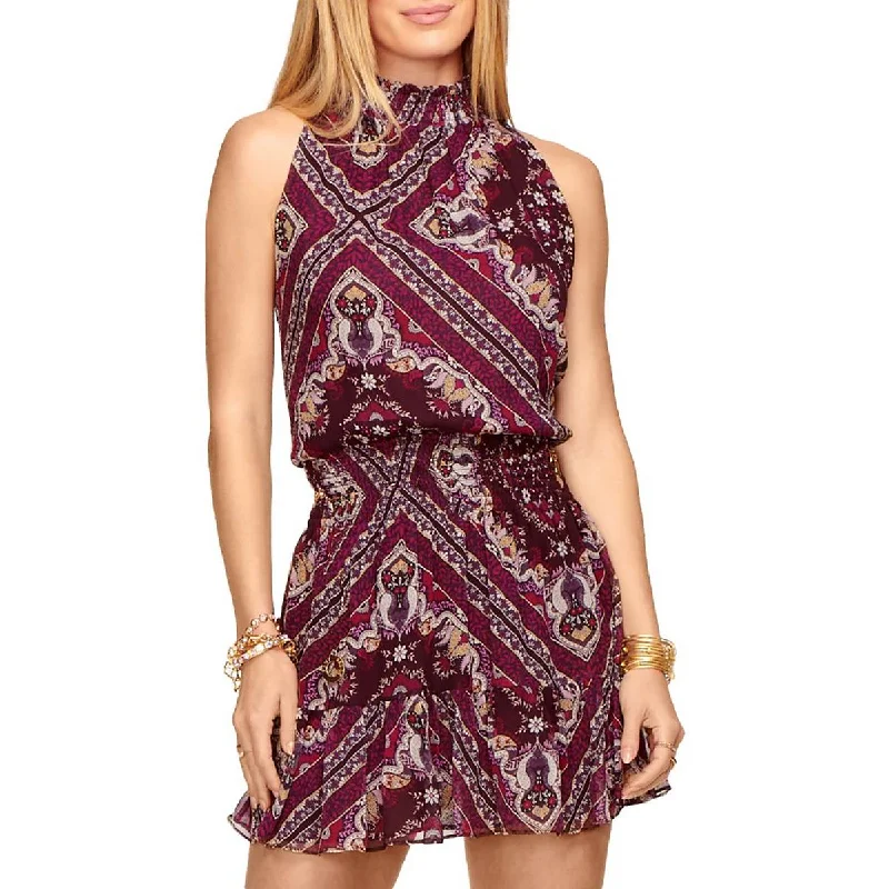 Flare dresses with puffed sleeves for a dramatic effect -Ramy Brook Womens Chrissie Chiffon Printed Fit & Flare Dress Flare dresses with puffed sleeves for a dramatic effect -Ramy Brook Womens Chrissie Chiffon Printed Fit & Flare Dress