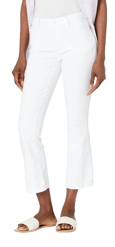Belted flare dresses for a defined waistline -Colette Crop Flare Denim In Crisp White Belted flare dresses for a defined waistline -Colette Crop Flare Denim In Crisp White