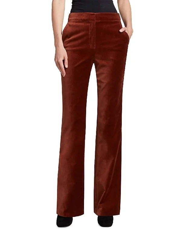Flare dresses with fringe details for a western-inspired look -Blake Flare Trouser In Mahogany Flare dresses with fringe details for a western-inspired look -Blake Flare Trouser In Mahogany