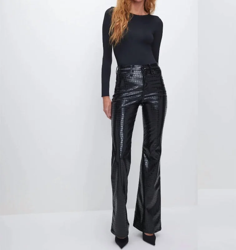 Flare dresses with eyelet lace for a feminine appeal -Good Legs Flare In Black