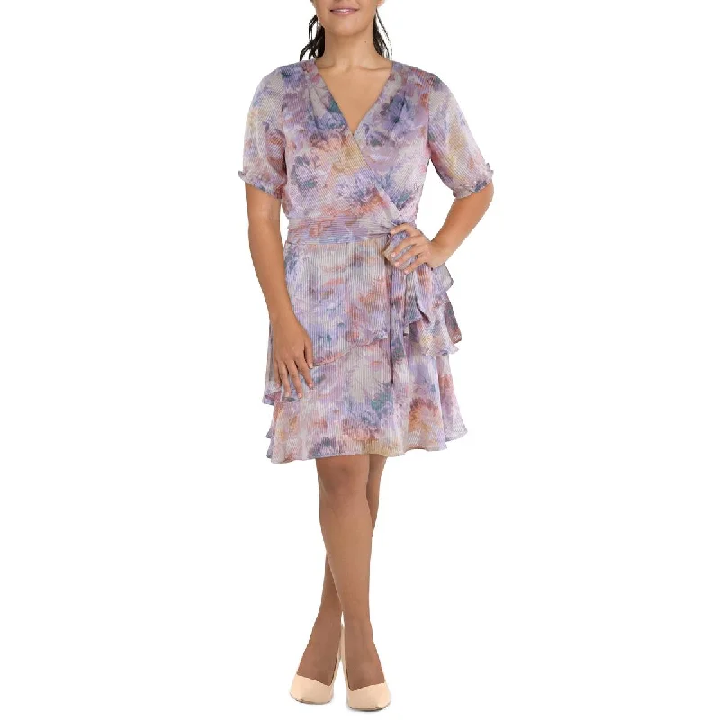 Elegant flare dresses for evening events -Tahari ASL Womens Petites Shadow Stripe Tiered Fit & Flare Dress Elegant flare dresses for evening events -Tahari ASL Womens Petites Shadow Stripe Tiered Fit & Flare Dress