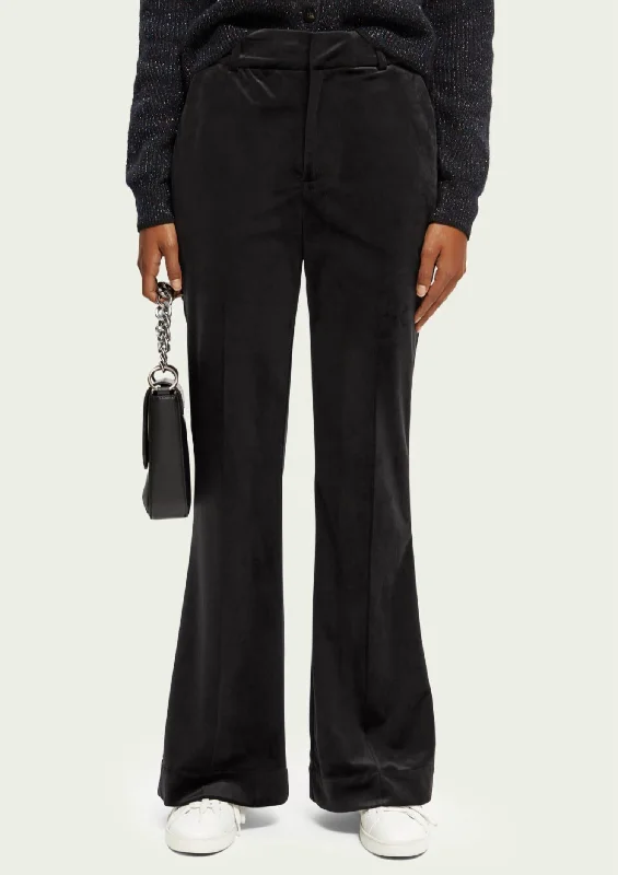 Flare dresses with wrap designs for a flattering fit -Velvet High-Rise Flared Trousers In Black Flare dresses with wrap designs for a flattering fit -Velvet High-Rise Flared Trousers In Black