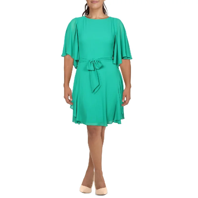 Flare dresses with built-in bras for added support -Lauren Ralph Lauren Womens Ruffled Knee Fit & Flare Dress Flare dresses with built-in bras for added support -Lauren Ralph Lauren Womens Ruffled Knee Fit & Flare Dress