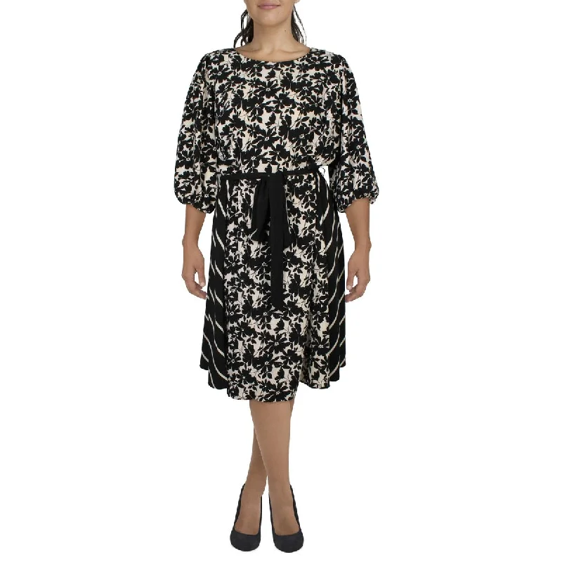 Flare dresses with chiffon overlays for a light and airy look -Danny & Nicole Womens Plus Floral Print Knee Length Fit & Flare Dress Flare dresses with chiffon overlays for a light and airy look -Danny & Nicole Womens Plus Floral Print Knee Length Fit & Flare Dress