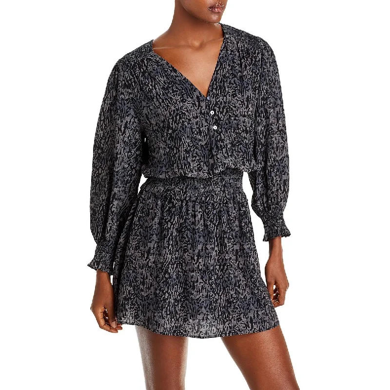 Flare dresses with scalloped edges for a delicate touch -Rails Womens Animal Print Above Knee Fit & Flare Dress Flare dresses with scalloped edges for a delicate touch -Rails Womens Animal Print Above Knee Fit & Flare Dress