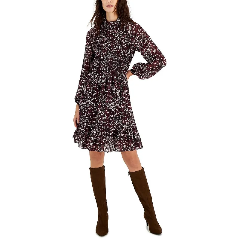 Flare dresses with floral patterns -Taylor Womens Metallic  Fit & Flare Dress