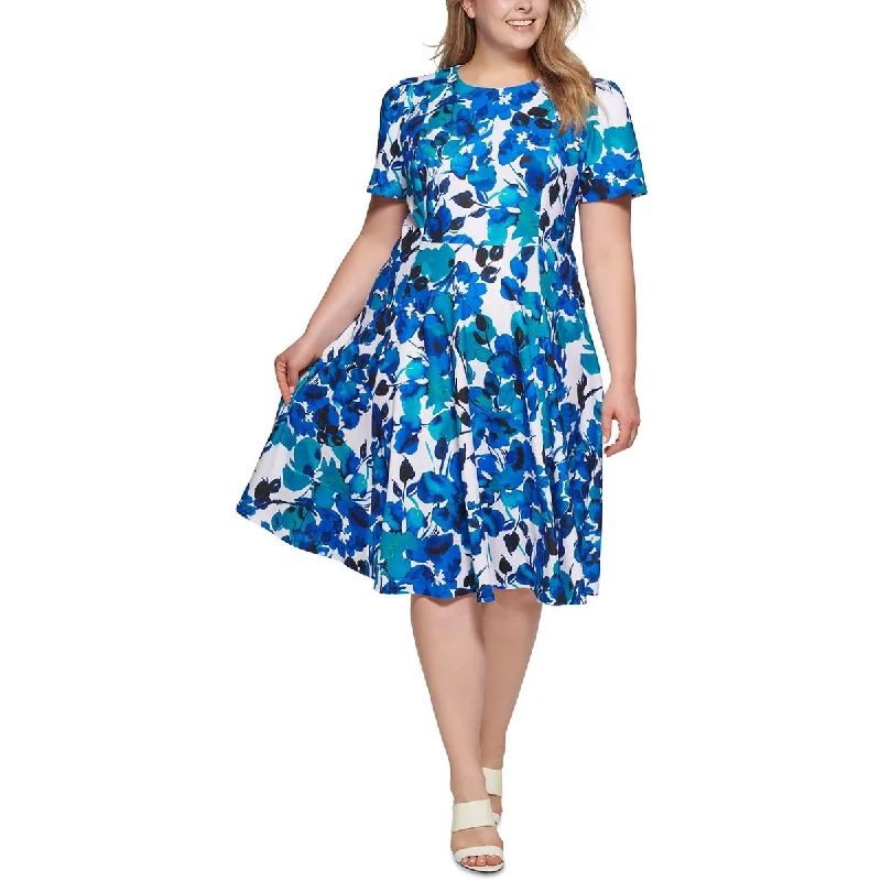Flare dresses with sequin embellishments for a touch of glamour -Calvin Klein Womens Plus Cocktail Midi Fit & Flare Dress Flare dresses with sequin embellishments for a touch of glamour -Calvin Klein Womens Plus Cocktail Midi Fit & Flare Dress