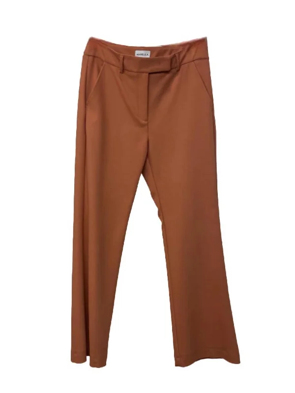 Flare dresses with pleated skirts for added texture -Fify Flared Stretch Trousers In Biscuit Flare dresses with pleated skirts for added texture -Fify Flared Stretch Trousers In Biscuit