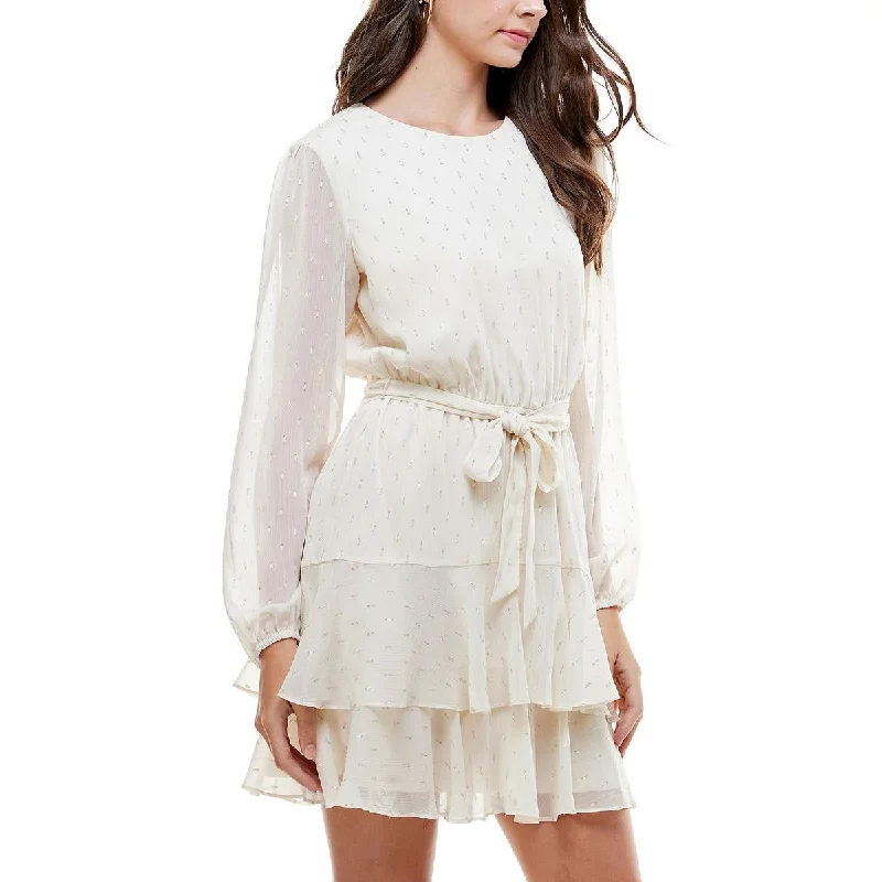 Flare dresses with bell sleeves for a boho-chic appearance -City Studio Womens Juniors Tiered Mini Fit & Flare Dress Flare dresses with bell sleeves for a boho-chic appearance -City Studio Womens Juniors Tiered Mini Fit & Flare Dress