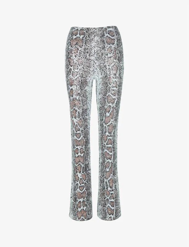 Flare dresses with tiered skirts for added volume -Sequin Animal Flare Legging In Copper Snake Flare dresses with tiered skirts for added volume -Sequin Animal Flare Legging In Copper Snake