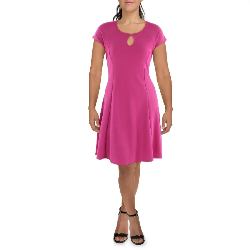 Flare dresses with pleated bodices for added texture -24seven Comfort Apparel Womens Plus Knit Textured Fit & Flare Dress Flare dresses with pleated bodices for added texture -24seven Comfort Apparel Womens Plus Knit Textured Fit & Flare Dress