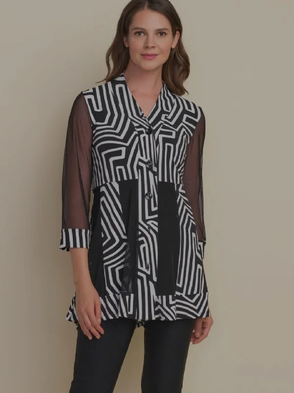 Joseph Ribkoff Monochromatic Sheer Sleeve Jacket