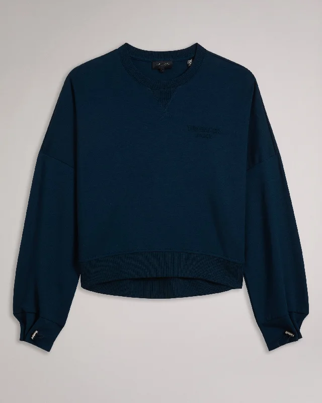 Orietta Sweatshirt With Pleat Detail Navy