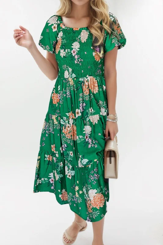 Kaden Puff Sleeve Midi Dress