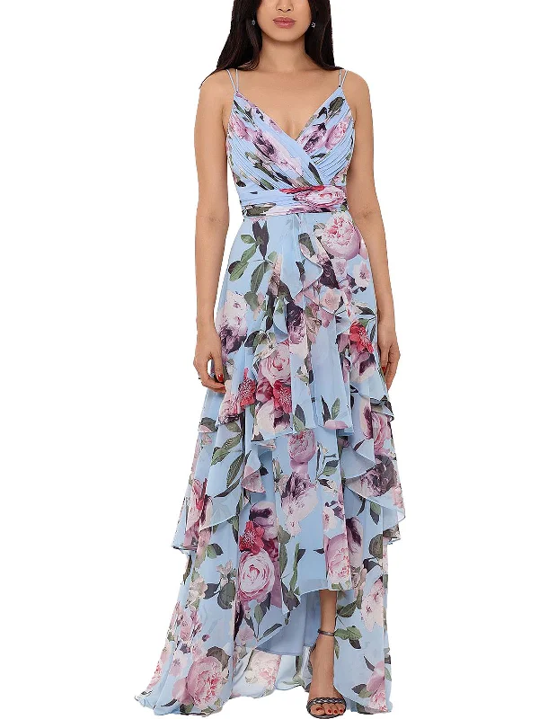 Womens Floral Maxi Evening Dress