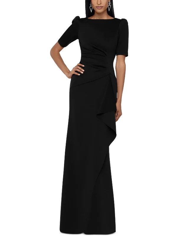 Womens Layered Stretch Maxi Evening Dress