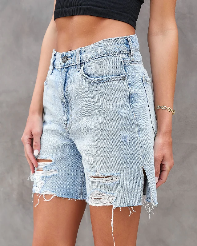 Davis High Rise Distressed Dad Jean Shorts