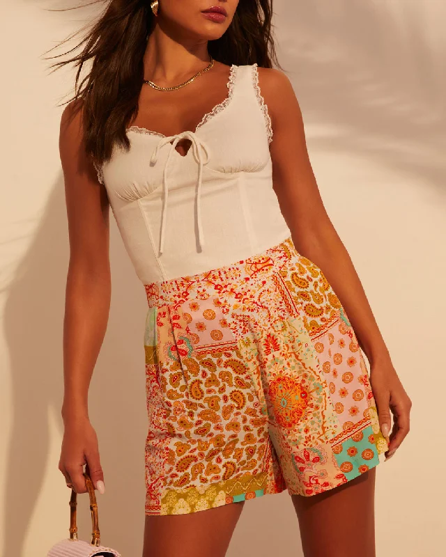 Imani High Rise Printed Shorts