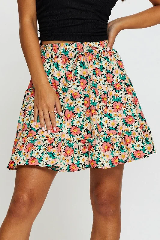 Print Skater Skirt