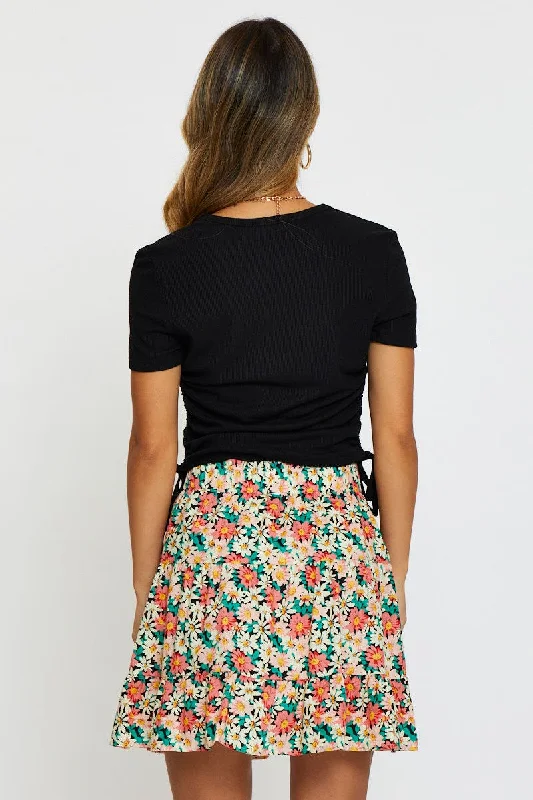 Print Skater Skirt