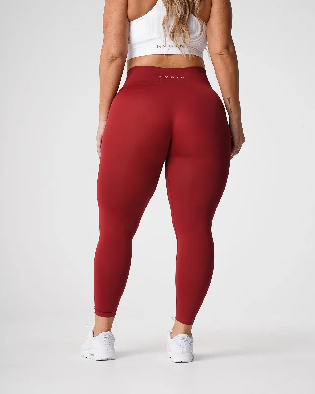 Carmine Solid Seamless Leggings