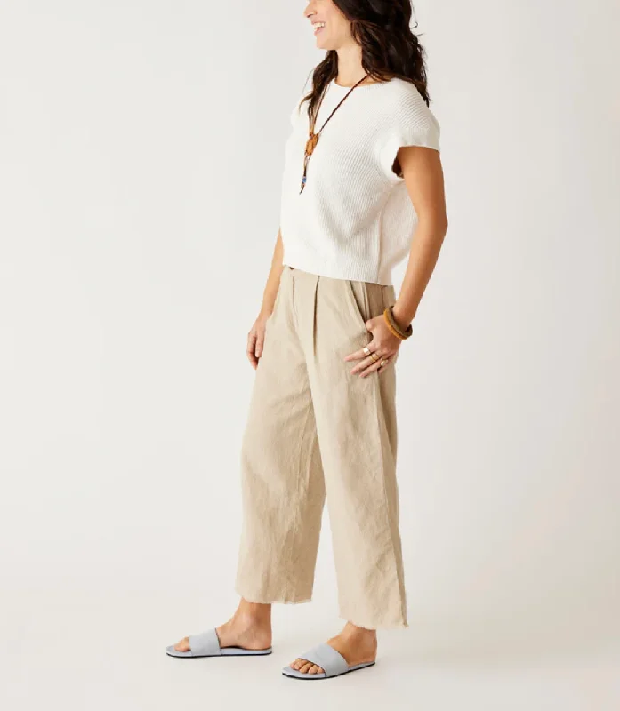 D Suki Linen Pant - lt. khaki stripe