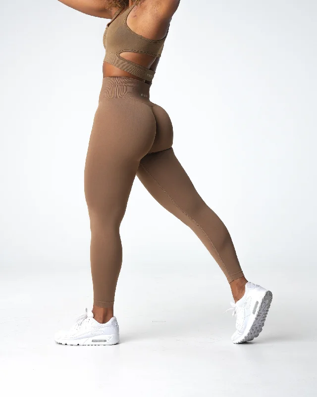 Toasted Almond Solid Seamless Leggings