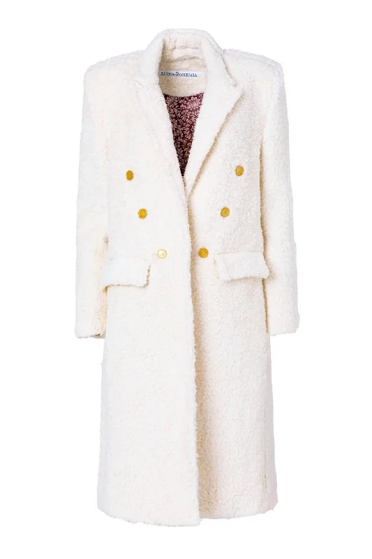 Wade City Sherpa Coat In Cream Sherpa