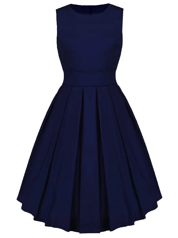 Comfortable casual dresses for everyday wear -50s Knot Zip Back Dress