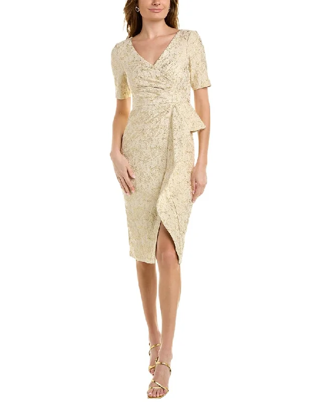 Cowl neck mini dresses for a touch of sophistication -Aidan Mattox Jacquard Midi Dress Cowl neck mini dresses for a touch of sophistication -Aidan Mattox Jacquard Midi Dress